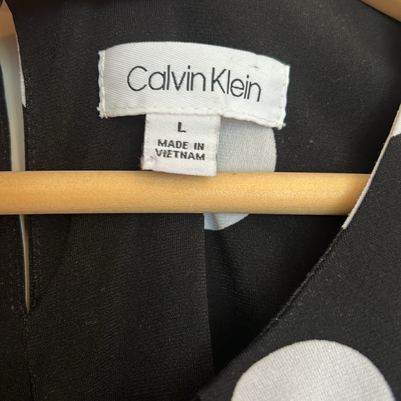 Calvin Klein pink, white and black polka dot top - Picture 2 of 7